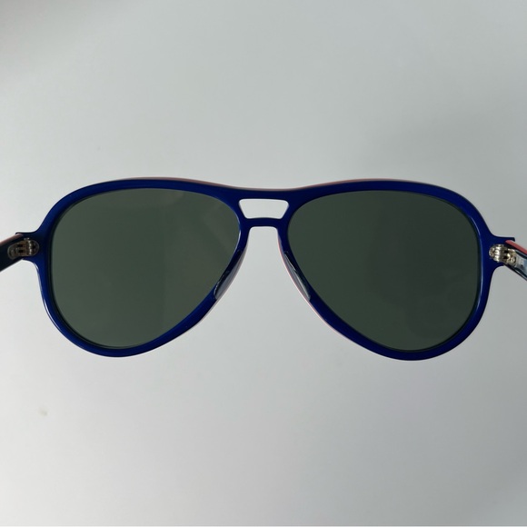New Vintage B&L RayBan Vagabond G15 Red White Blue Aviator Sunglasses NOS - Picture 10 of 16